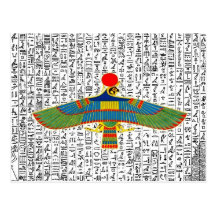 Falcão egípcio antigo de Horus do deus Cartão Postal