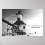 Farol 1968 de St Joseph Michigan Impressão