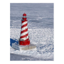 Farol branco do banco de areia cartões postais