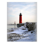 Farol de Pierhead, Kenosha Wisconsin Cartao Postal