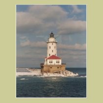 Farol do Lago Michigan cartées postais