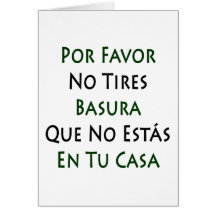 Favor de Por nenhuns pneus Basura Que nenhumas cas Cartao