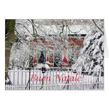 fazenda italiana do Feliz Natal no cartão da neve