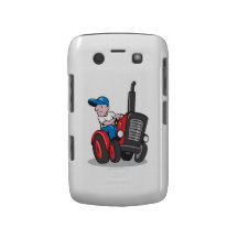 Fazendeiro que conduz desenhos animados do trator  capas blackberry bold