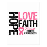 Fé do amor da esperança do cancro da mama cartao postal