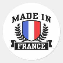 Feito em France Adesivo Em Formato Redondo