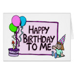 Feliz aniversario a mim menina cartao