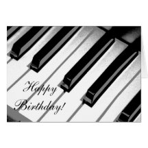 Feliz aniversario! Cartão da música do piano