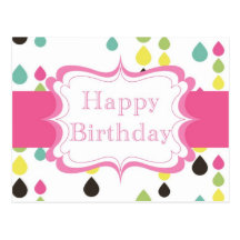 Feliz aniversario (gotas do rasgo) cartoes postais
