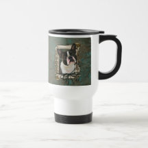 Feliz aniversario - patas de pedra - Boston Terrie Caneca