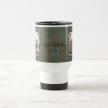 Feliz aniversario - patas de pedra - caniche - abr caneca