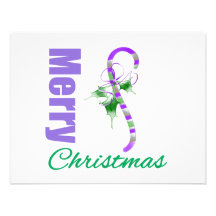 Feliz Natal Candycane lunático temático roxo Convites Personalizados