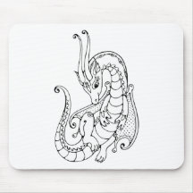 Fêmea do dragão mousepads
