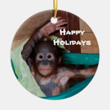 Feriado animal de sorriso feliz do bebê enfeite para arvore de natal