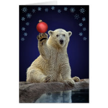 Feriado de Cub de urso polar Cartao