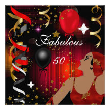 Festa de aniversário cinqüênta 2 glamoroso da senh convite personalizados