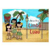 Festa de aniversário de Luau do limbo Convites