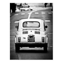 Fiat 500 em Roma, Italia Cartoes Postais