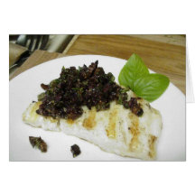 Figo grelhado acção de graças Taupenade do bacalha Cartão