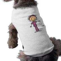 Figura fêmea enfermeira da vara camiseta para cães