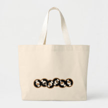 Fileira gravada Brown - laranja Bolsa De Lona