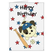 Filhote de cachorro do basebol cartões