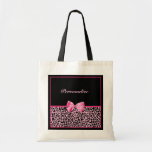 Fita cor-de-rosa e preta na moda do rosa quente do bolsas para compras