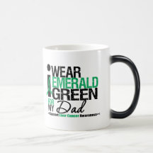 Fita do verde esmeralda do câncer de figado para m caneca