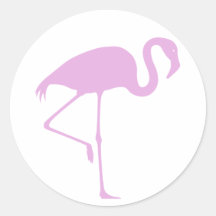 Flamingo cor-de-rosa adesivo redondo