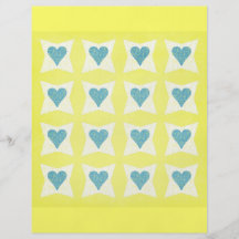 FLO AZUL AMARELO PASTEL do BRANCO 12__couple-set-p Panfletos Personalizado