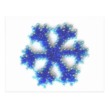 Floco de neve azul do grânulo cartoes postais