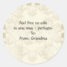 Floco de neve de Crosstitch do ouro Adesivos Em Formato Redondos