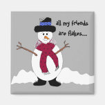 Floco de neve o boneco de neve imã de refrigerador