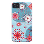 Flocos de neve vermelhos/brancos de Deco em um fun iPhone 4 Capa