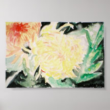flor amarelo pálido posters