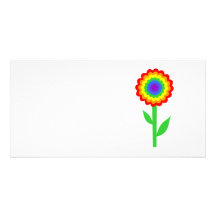 Flor colorida em cores do arco-íris cartão com fotos