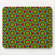 Flor geométrica verde mousepads