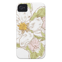 Flor no branco iPhone 4 capa