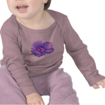 Flor quente do lilac das camisas do bebê camiseta