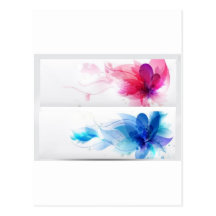 Flor rosa, Flor azul Tarjetas Postales