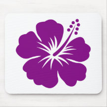 Flor roxa do hibiscus aloha mouse pads