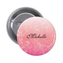 Floral alaranjado cor-de-rosa elegante boton