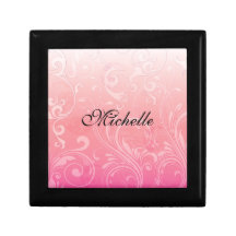 Floral alaranjado cor-de-rosa elegante porta trecos