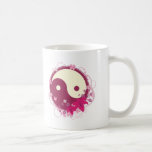 Floral cor-de-rosa de Yin Yang Caneca