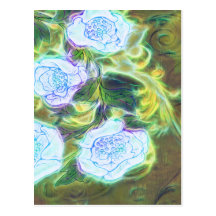 floral electrifique o design funky cartao postal