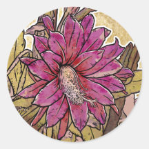 Floral moderno: Flor de Epiphyllum Adesivo Redondo