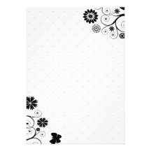 Floral preto bonito em listras convite personalizado
