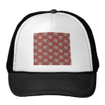 Floral vermelho retro bonés