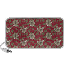 Floral vermelho retro caixinha de som para viagem
