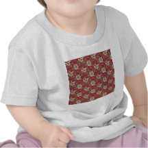 Floral vermelho retro camisetas